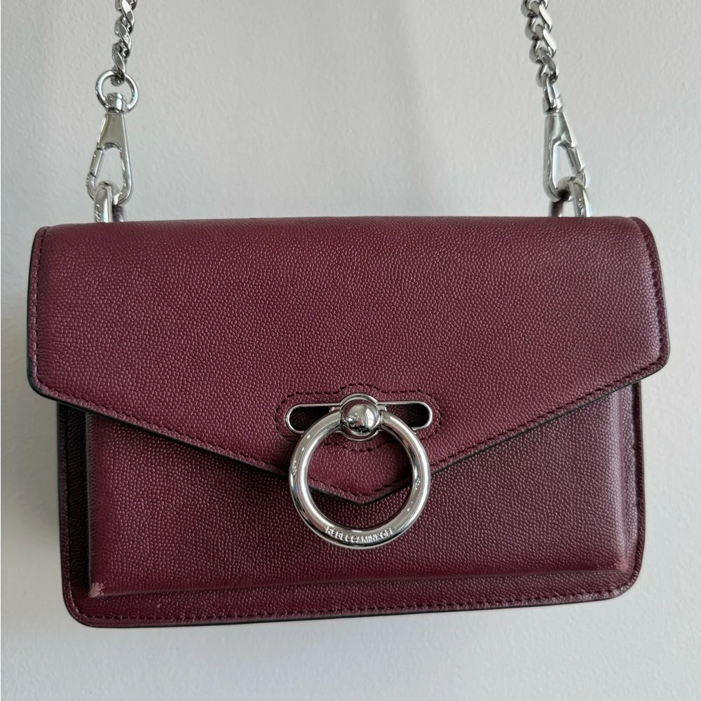 Rebecca Minkoff Jean Crossbody Chain Strap Mini Purse in Burgundy